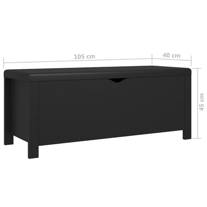 Contenitore con Cuscino Nero 105x40x45cm Legno Multistrato | homemem39