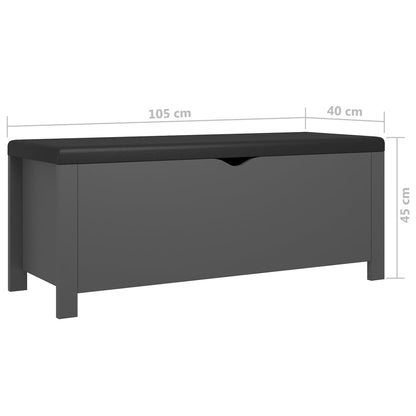 Contenitore con Cuscino Grigio 105x40x45cm Legno Multistrato - homemem39