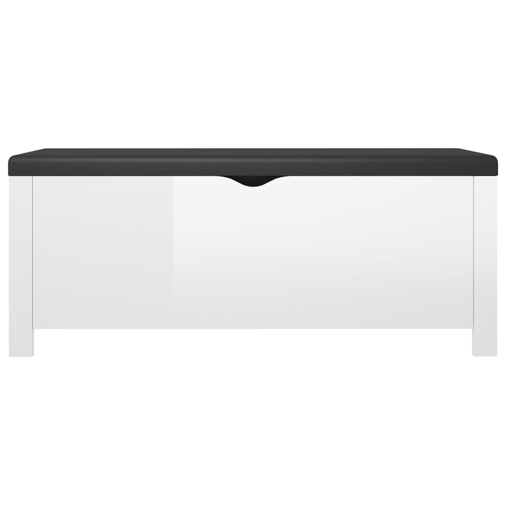 Contenitore con Cuscino Bianco Lucido 105x40x45cm Multistrato | homemem39