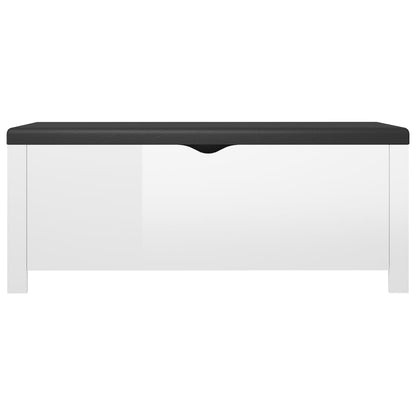Contenitore con Cuscino Bianco Lucido 105x40x45cm Multistrato | homemem39