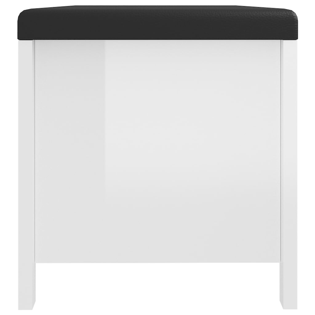 Contenitore con Cuscino Bianco Lucido 105x40x45cm Multistrato | homemem39