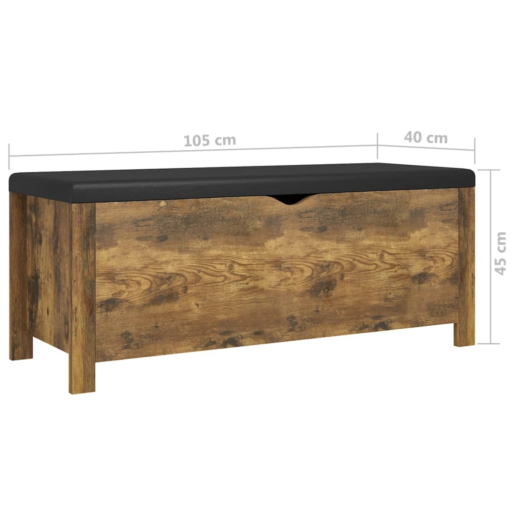 Contenitore con Cuscino Rovere Fumo 105x40x45cm Multistrato | homemem39