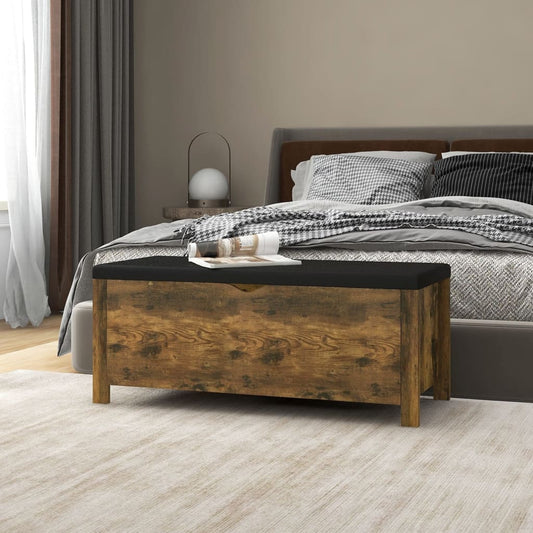 Contenitore con Cuscino Rovere Fumo 105x40x45cm Multistrato | homemem39