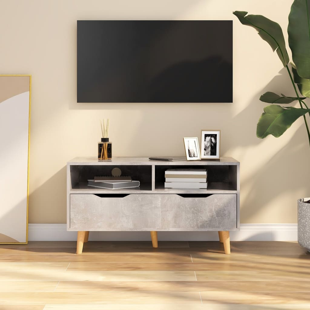 Mobile Porta TV Grigio Cemento 90x40x48,5 cm Legno Multistrato - homemem39