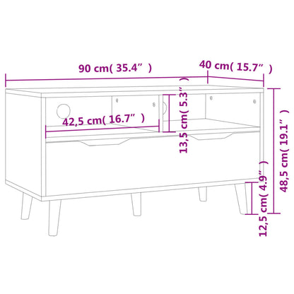 Mobile Porta TV Nero Lucido 90x40x48,5 cm Legno Multistrato