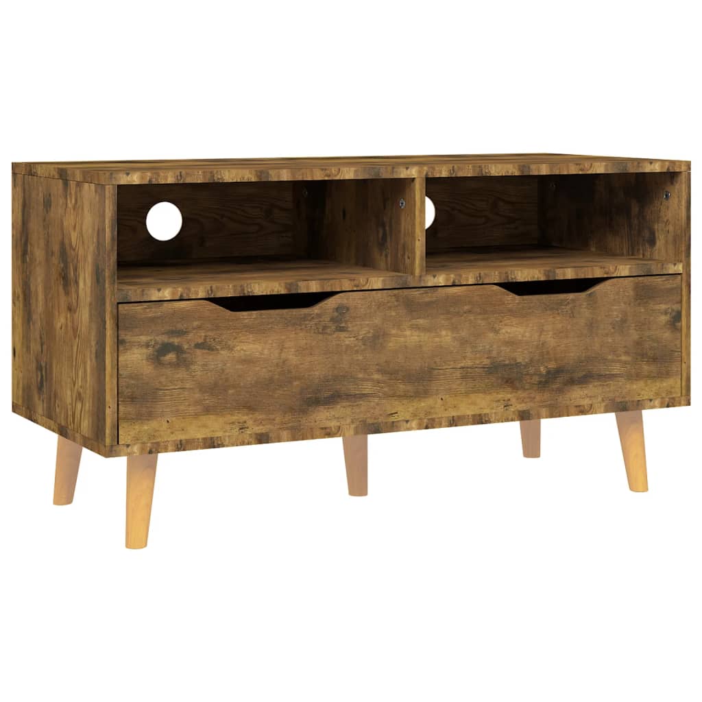 Mobile Porta TV Rovere Fumo 90x40x48,5 cm Legno Multistrato - homemem39