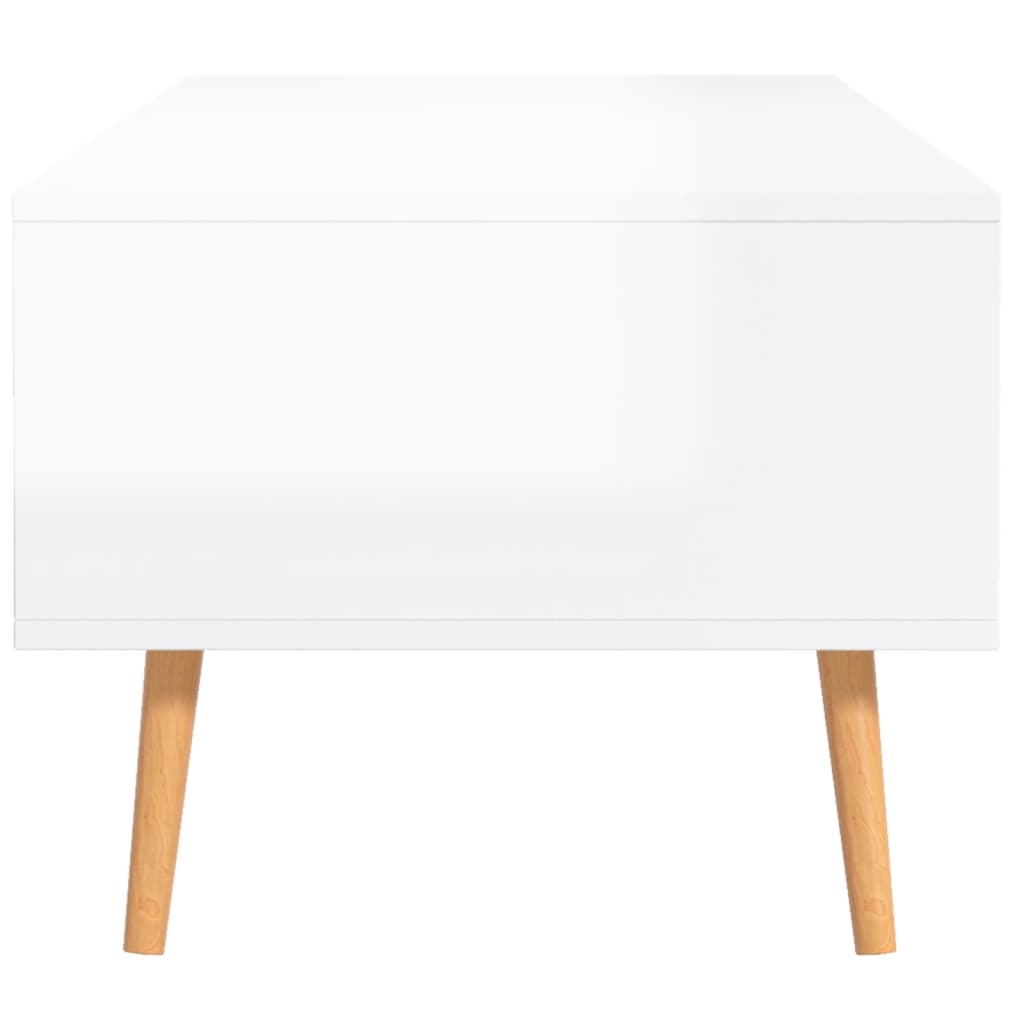 Tavolino Salotto Bianco Lucido 100x49,5x43 cm Legno Multistrato | homemem39