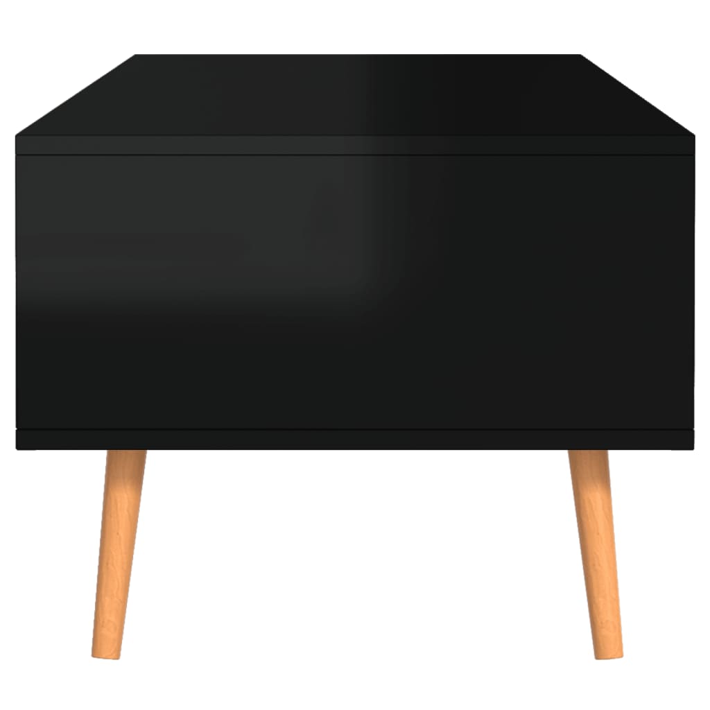 Tavolino Salotto Nero Lucido 100x49,5x43 cm Legno Multistrato | homemem39