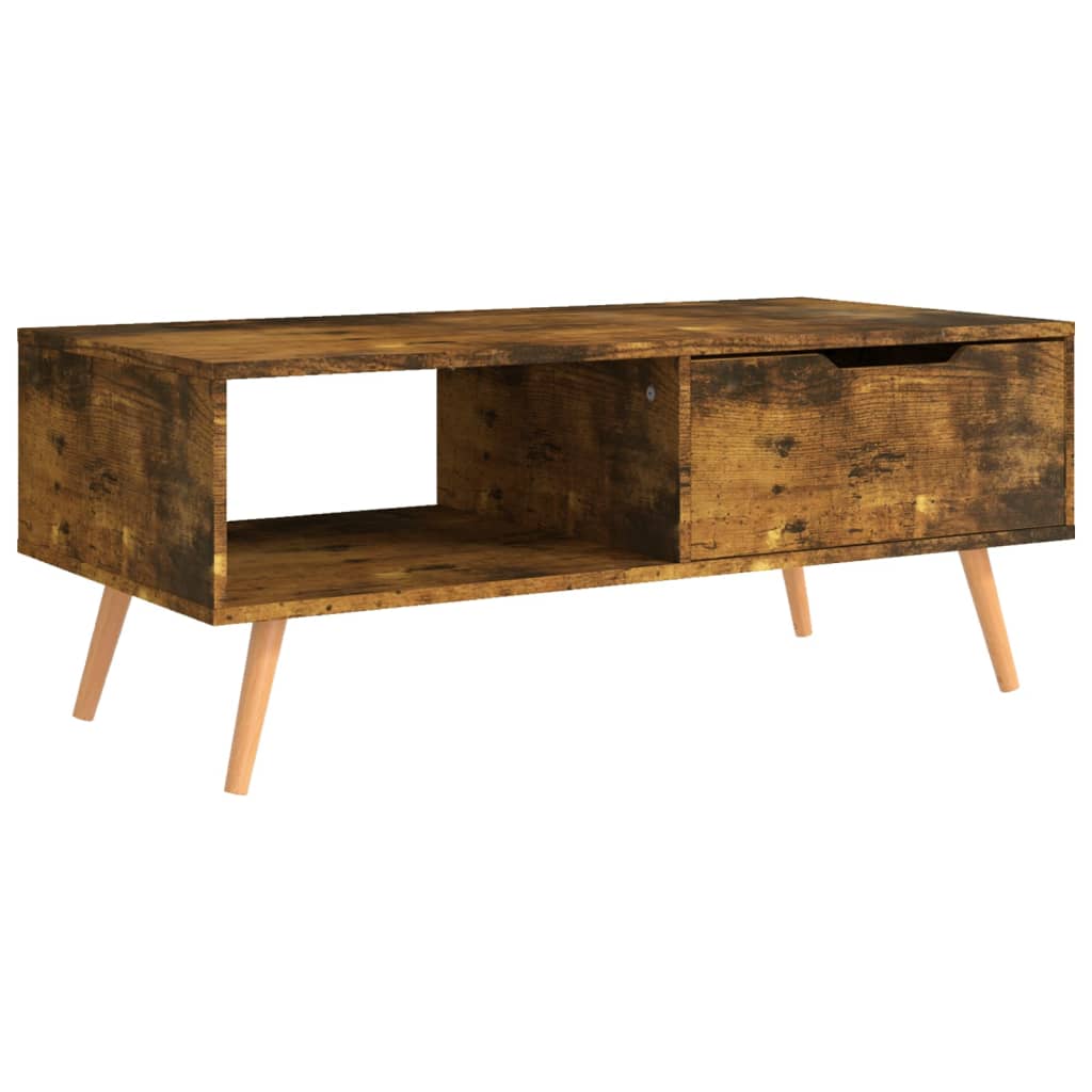 Tavolino Salotto Rovere Fumo 100x49,5x43 cm Legno Multistrato | homemem39