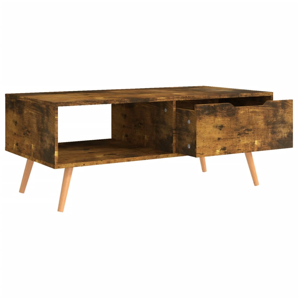 Tavolino Salotto Rovere Fumo 100x49,5x43 cm Legno Multistrato | homemem39