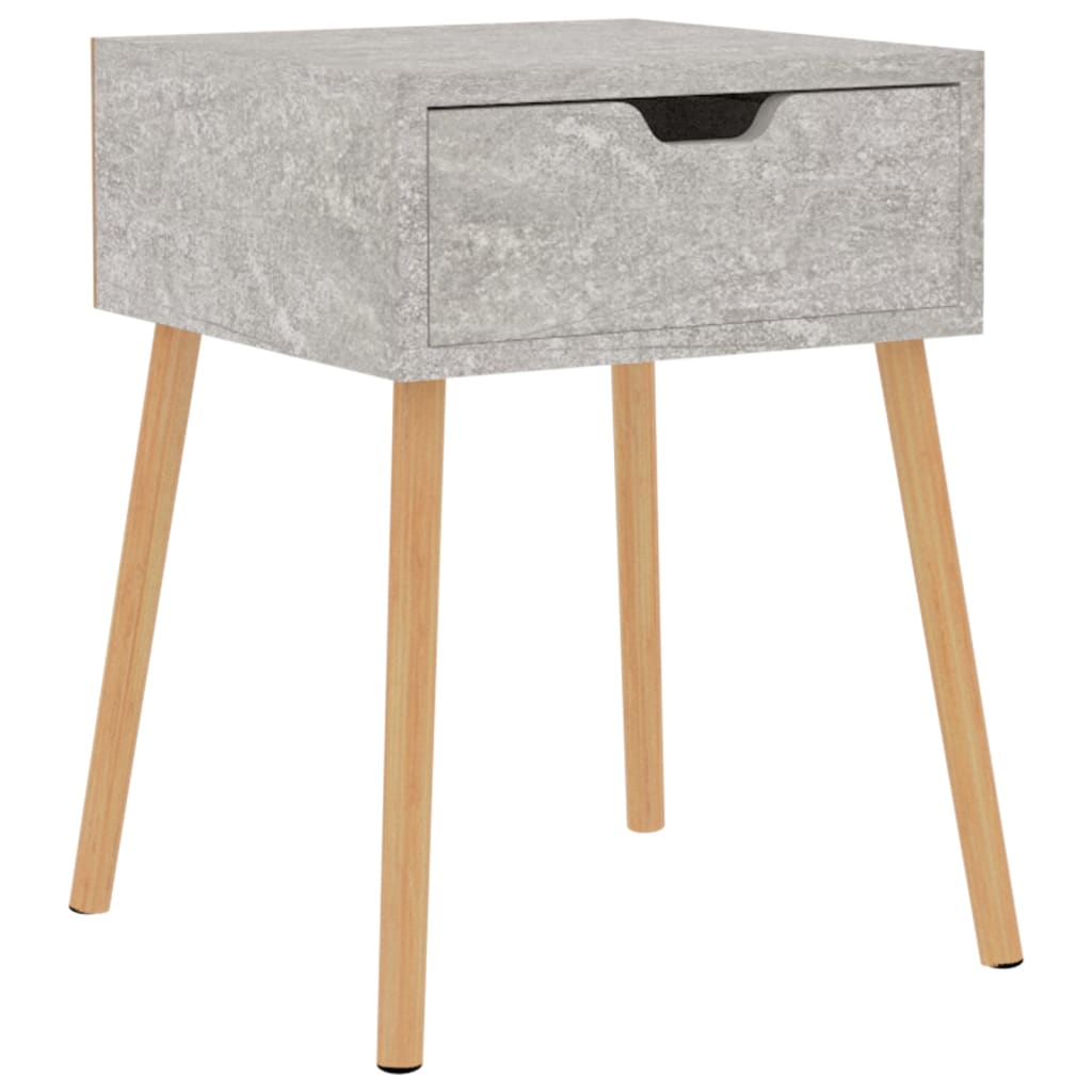Comodino Grigio Cemento 40x40x56 cm in Legno Multistrato - homemem39