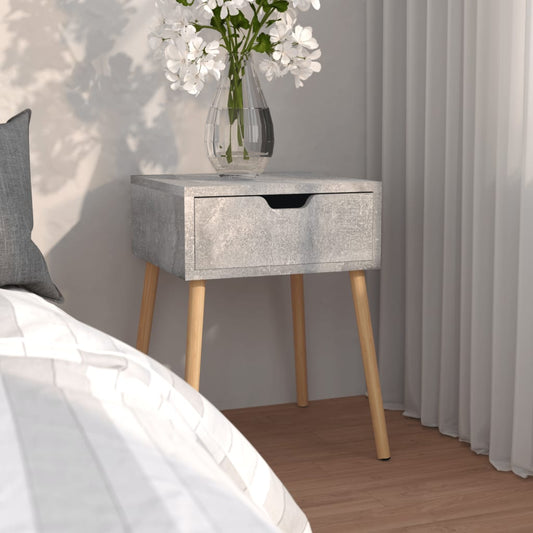 Comodino Grigio Cemento 40x40x56 cm in Legno Multistrato - homemem39