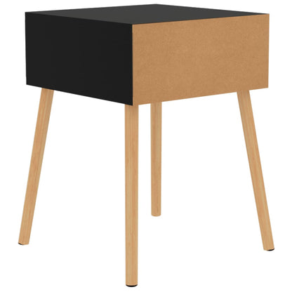 Comodino Nero Lucido 40x40x56 cm in Legno Multistrato - homemem39