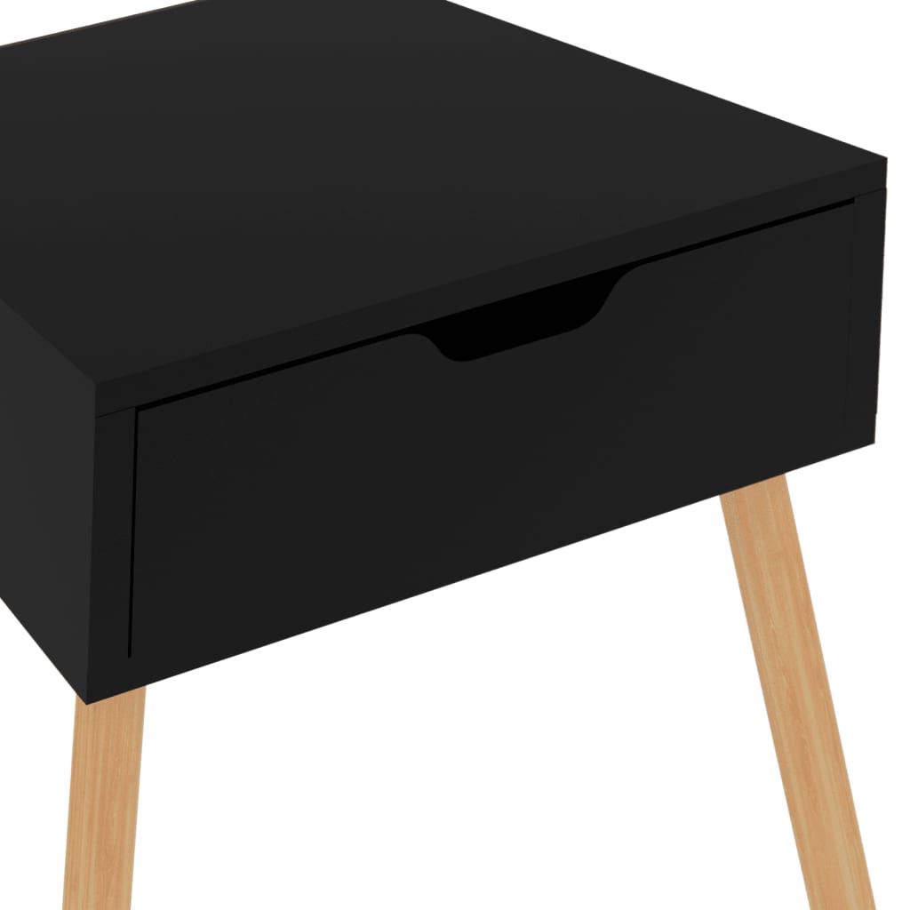 Comodino Nero Lucido 40x40x56 cm in Legno Multistrato - homemem39