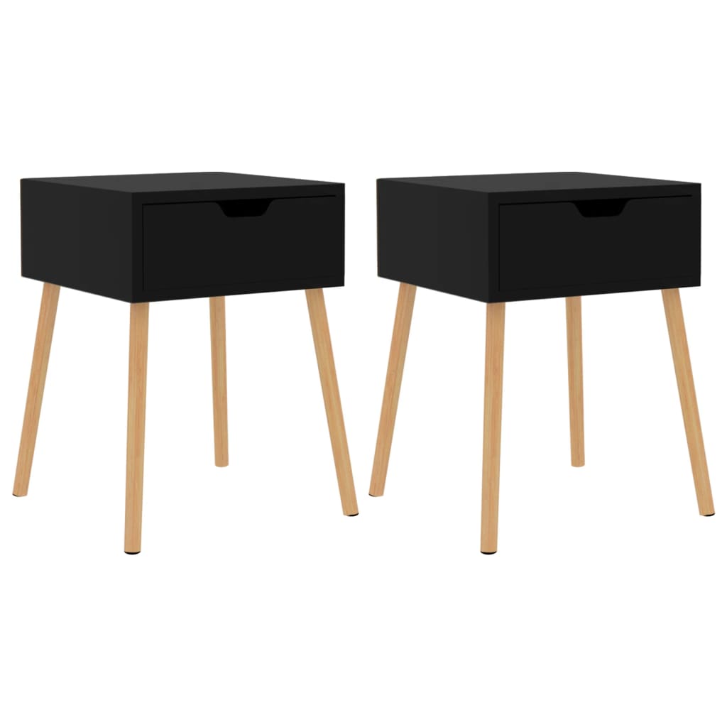 Comodini 2 pz Nero Lucido 40x40x56 cm in Legno Multistrato - homemem39