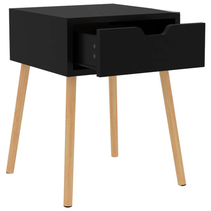 Comodini 2 pz Nero Lucido 40x40x56 cm in Legno Multistrato - homemem39