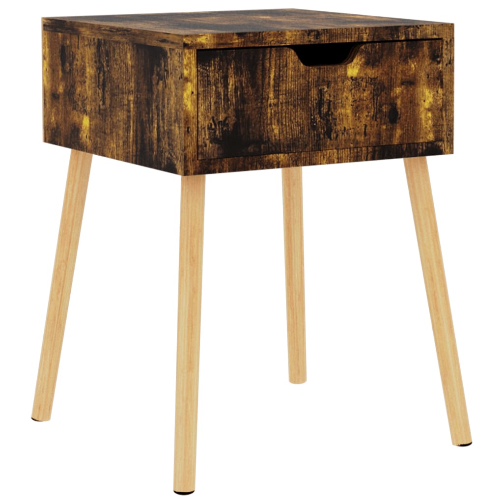 Comodino Rovere Fumo 40x40x56 cm in Legno Multistrato - homemem39