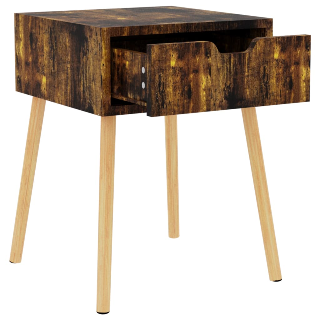 Comodino Rovere Fumo 40x40x56 cm in Legno Multistrato - homemem39