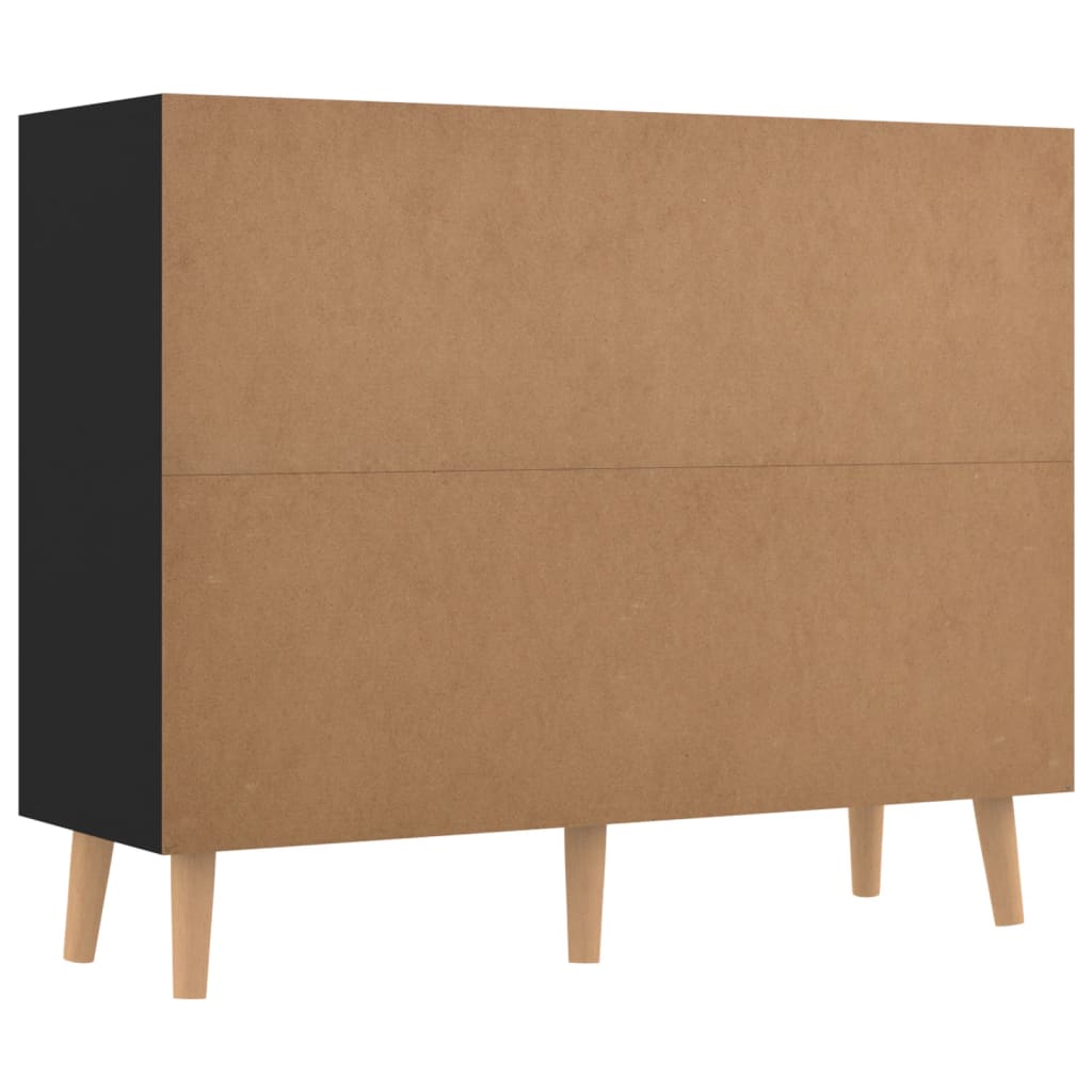 Credenza Nera 90x30x72 cm in Legno Multistrato - homemem39