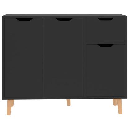 Credenza Nero Lucido 90x30x72 cm in Legno Multistrato - homemem39