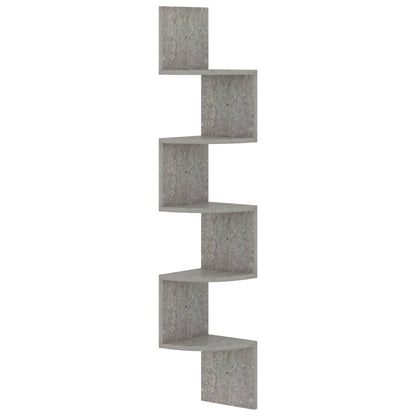 Scaffale Angolare a Muro Grigio Cemento 19x19x123cm Multistrato | homemem39