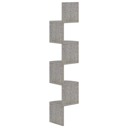 Scaffale Angolare a Muro Grigio Cemento 19x19x123cm Multistrato | homemem39