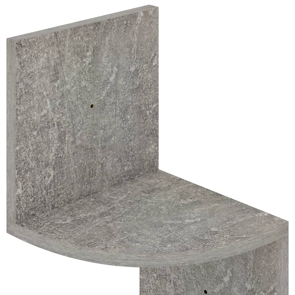 Scaffale Angolare a Muro Grigio Cemento 19x19x123cm Multistrato | homemem39