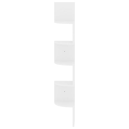 Scaffale Angolare a Muro Bianco Lucido 19x19x123 cm Multistrato | homemem39