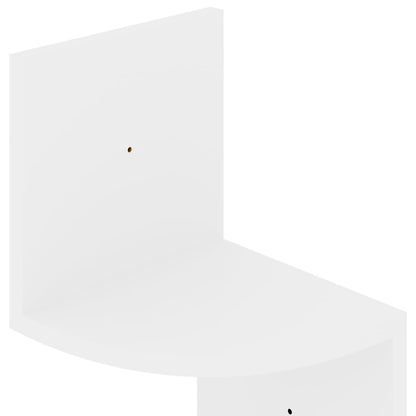Scaffale Angolare a Muro Bianco Lucido 19x19x123 cm Multistrato | homemem39