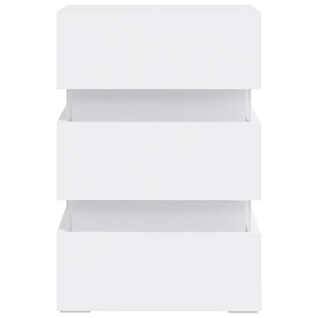 Comodino con Luci LED Bianco 45x35x67 cm in Legno Multistrato | homemem39