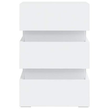 Comodino con Luci LED Bianco 45x35x67 cm in Legno Multistrato | homemem39