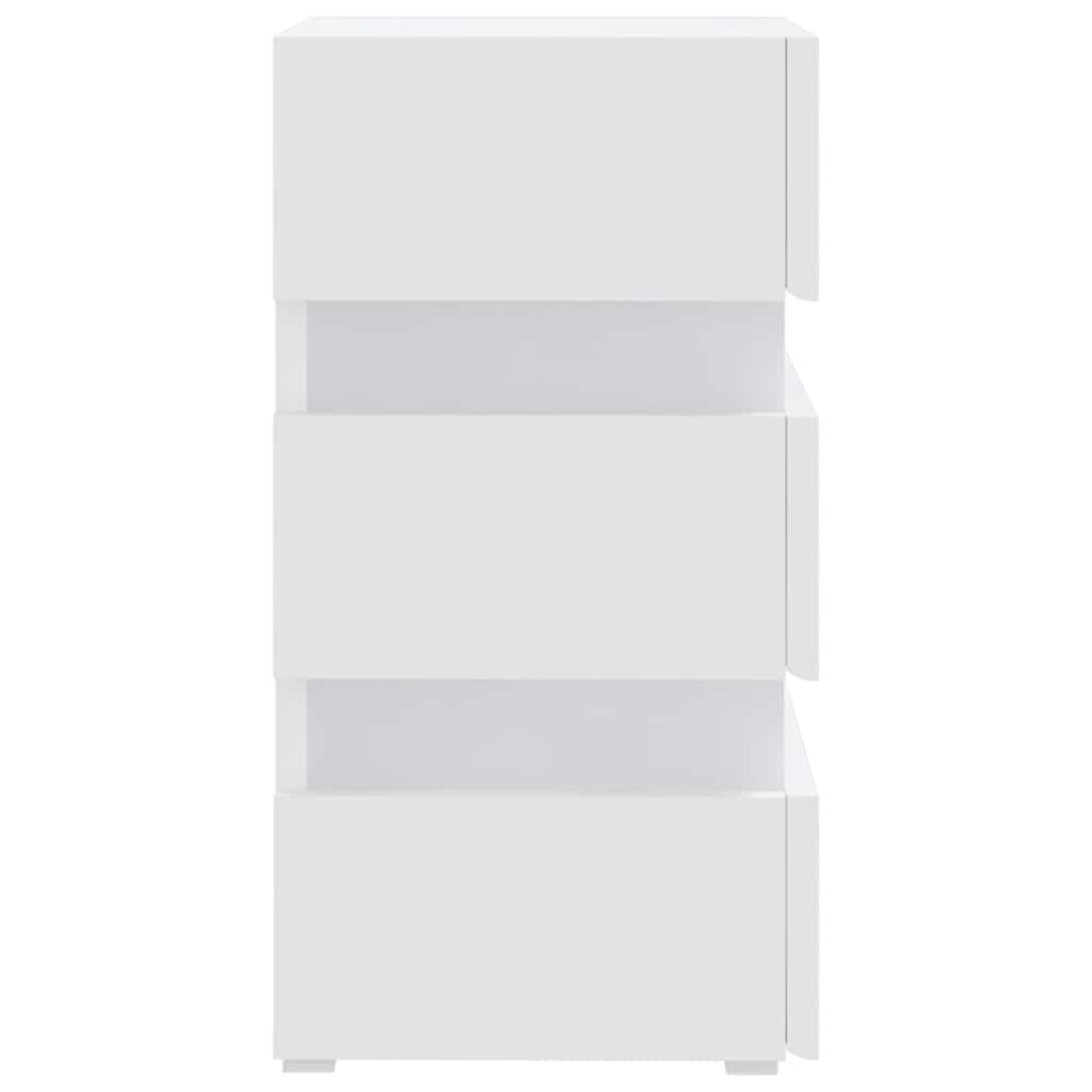 Comodino con Luci LED Bianco 45x35x67 cm in Legno Multistrato | homemem39