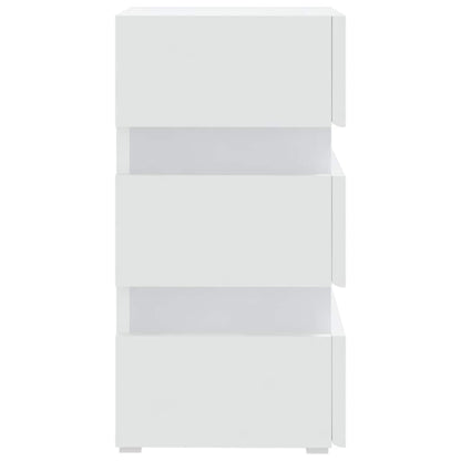 Comodino con Luci LED Bianco 45x35x67 cm in Legno Multistrato | homemem39