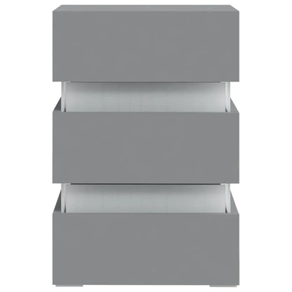 Comodino con Luci LED Grigio 45x35x67 cm in Legno Multistrato - homemem39