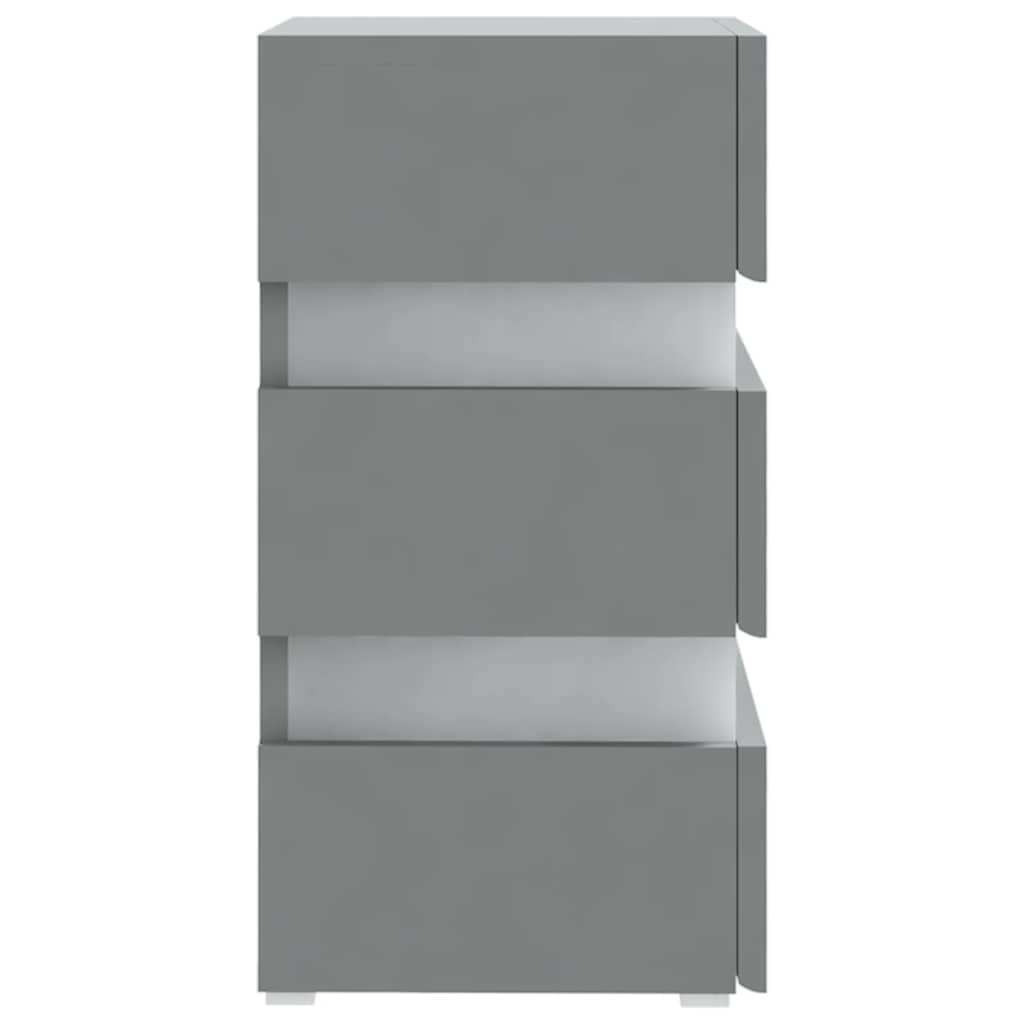 Comodino con Luci LED Grigio 45x35x67 cm in Legno Multistrato - homemem39