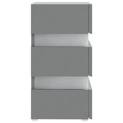 Comodino con Luci LED Grigio 45x35x67 cm in Legno Multistrato - homemem39