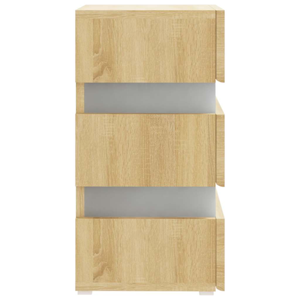 Comodino con Luci LED Sonoma 45x35x67 cm in Legno Multistrato | homemem39