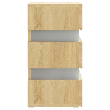 Comodino con Luci LED Sonoma 45x35x67 cm in Legno Multistrato | homemem39