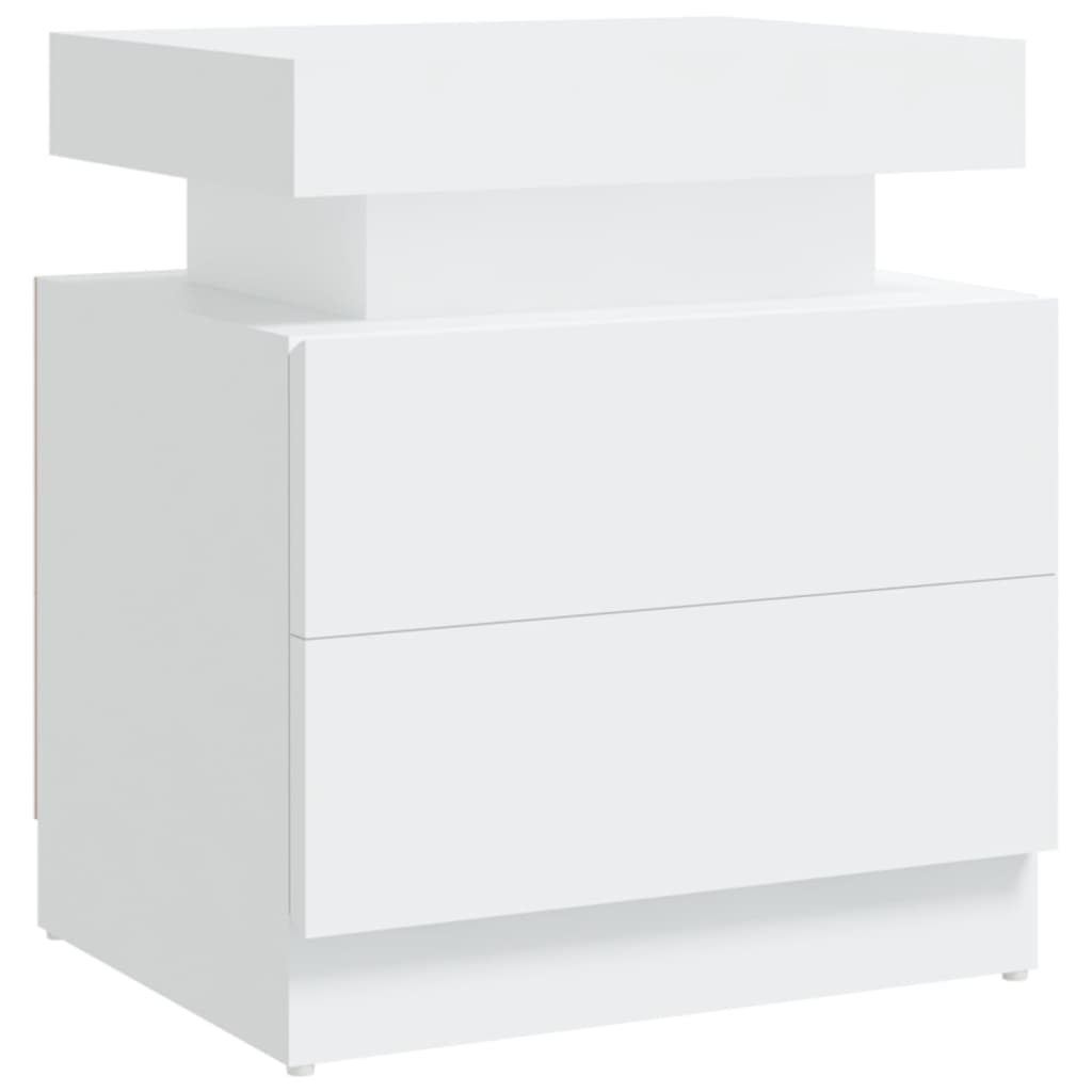 Comodino Bianco 45x35x52 cm in Legno Multistrato | homemem39