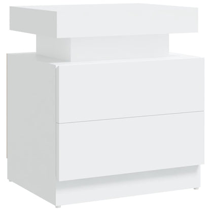 Comodino Bianco 45x35x52 cm in Legno Multistrato - homemem39