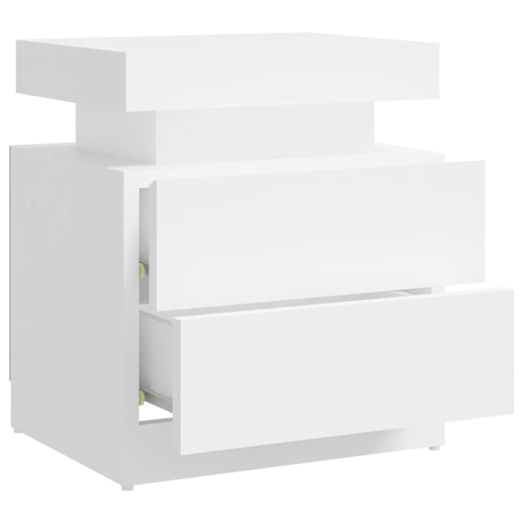 Comodino Bianco 45x35x52 cm in Legno Multistrato | homemem39