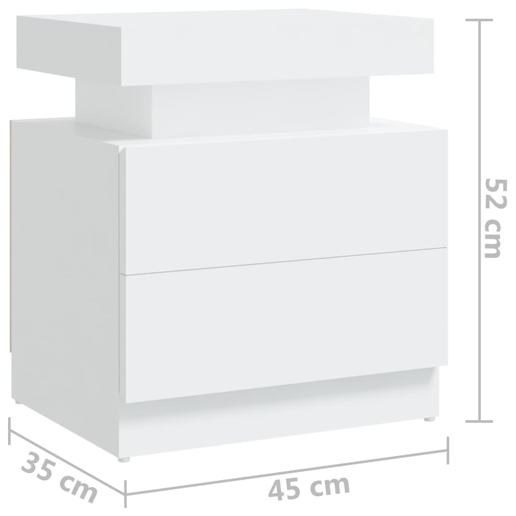Comodino Bianco 45x35x52 cm in Legno Multistrato | homemem39