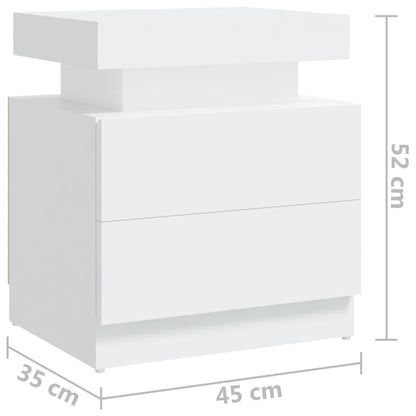 Comodino Bianco 45x35x52 cm in Legno Multistrato | homemem39