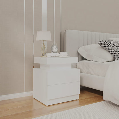 Comodino Bianco 45x35x52 cm in Legno Multistrato | homemem39