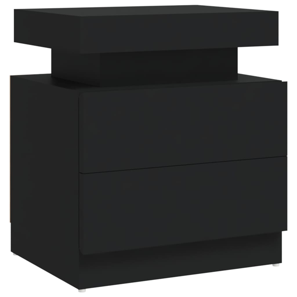 Comodino Nero 45x35x52 cm in Legno Multistrato | homemem39