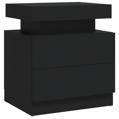 Comodino Nero 45x35x52 cm in Legno Multistrato | homemem39