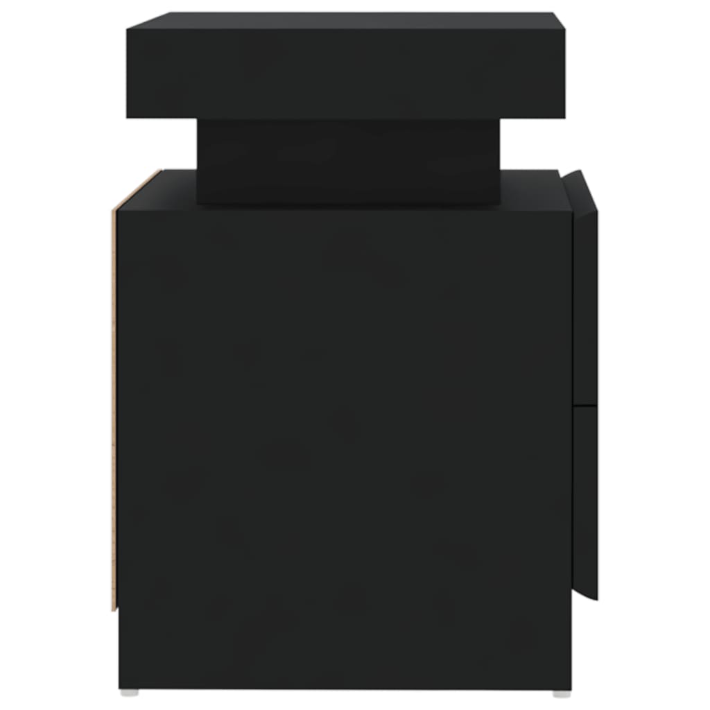 Comodino Nero 45x35x52 cm in Legno Multistrato | homemem39