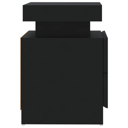 Comodino Nero 45x35x52 cm in Legno Multistrato | homemem39