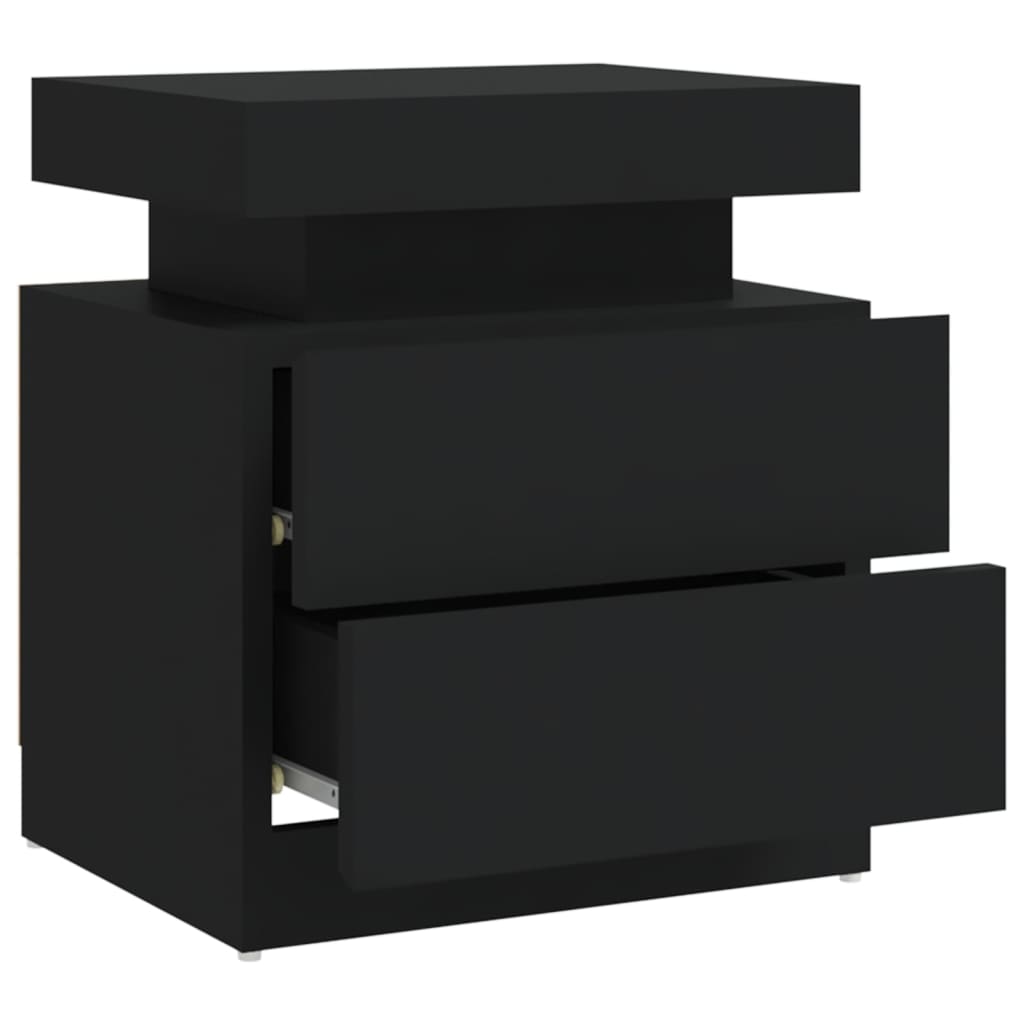 Comodino Nero 45x35x52 cm in Legno Multistrato | homemem39