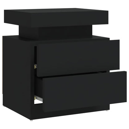 Comodino Nero 45x35x52 cm in Legno Multistrato | homemem39